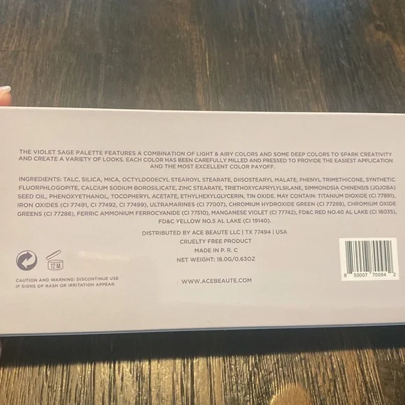 NEW Ace Beaute Violet Sage Eyeshadow Palette - Picture 3 of 3